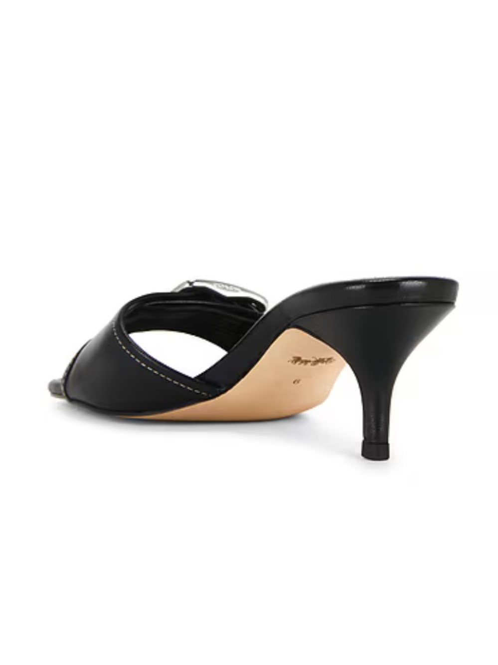 Coach Margot Leather Sandals Black kitten heels mules Revolve 9 - Picture 3 of 11
